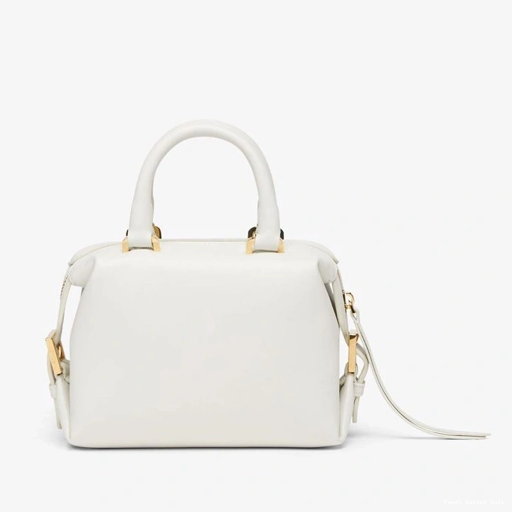 Cheap Leather Fendi White Cube Bag Nappa FF Mini In 0812